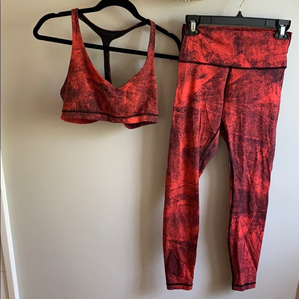 Lululemon Orange and Black Set Size 10